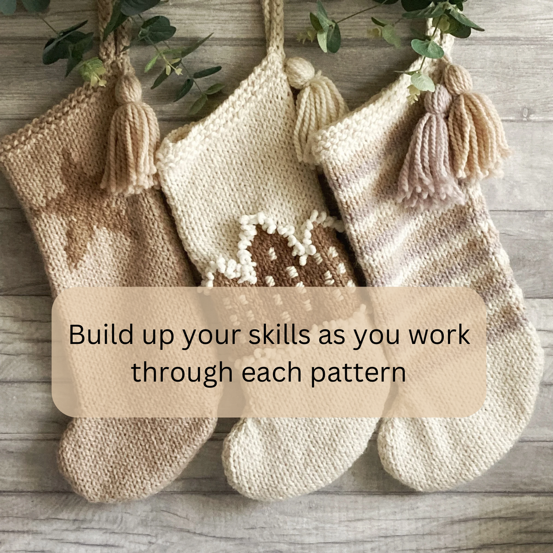 Beginner Christmas Stocking Knitting Patterns Bundle, Patterns For Working With Colour