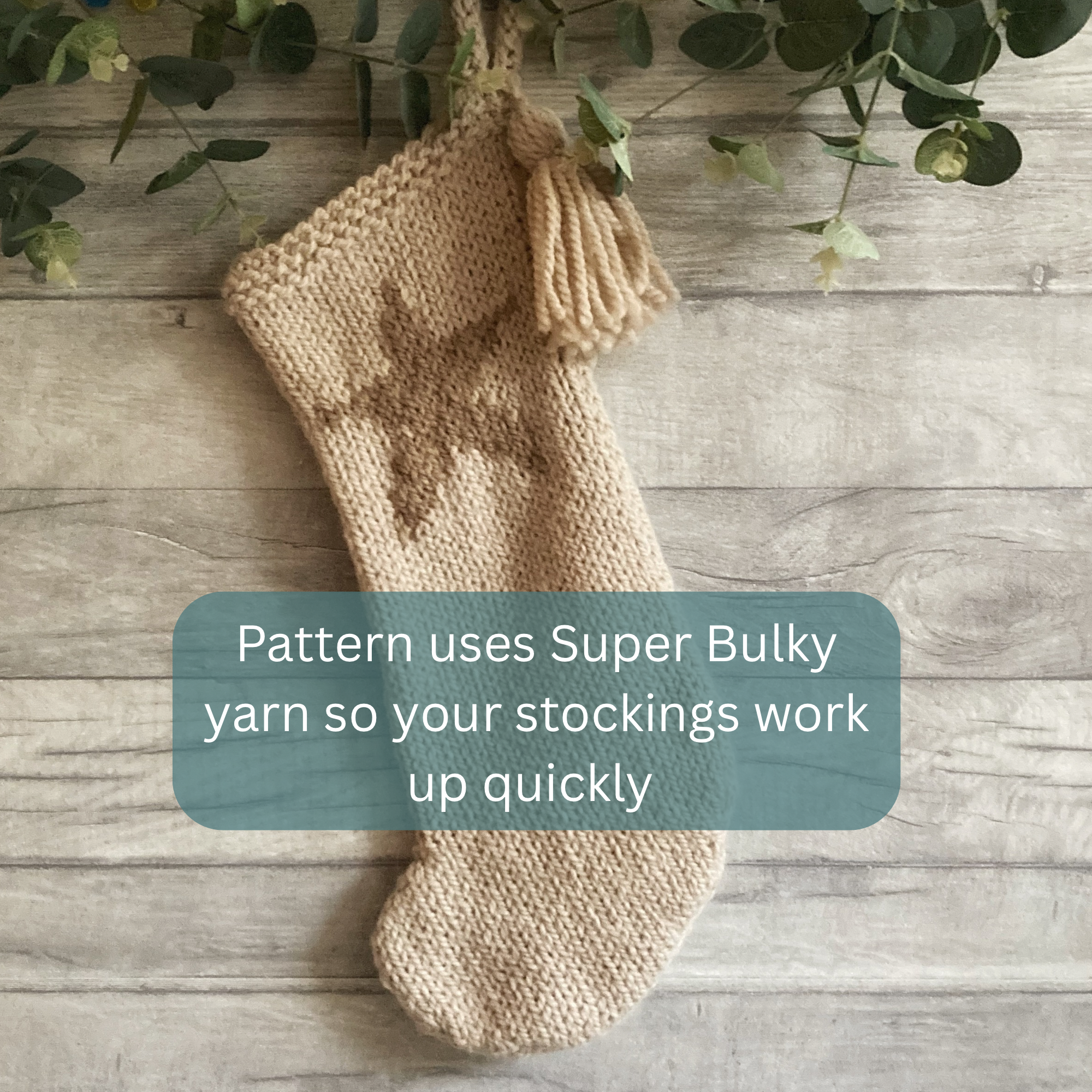 Star Christmas Stocking Knitting Pattern, Beginner Friendly Pattern Working With Colours