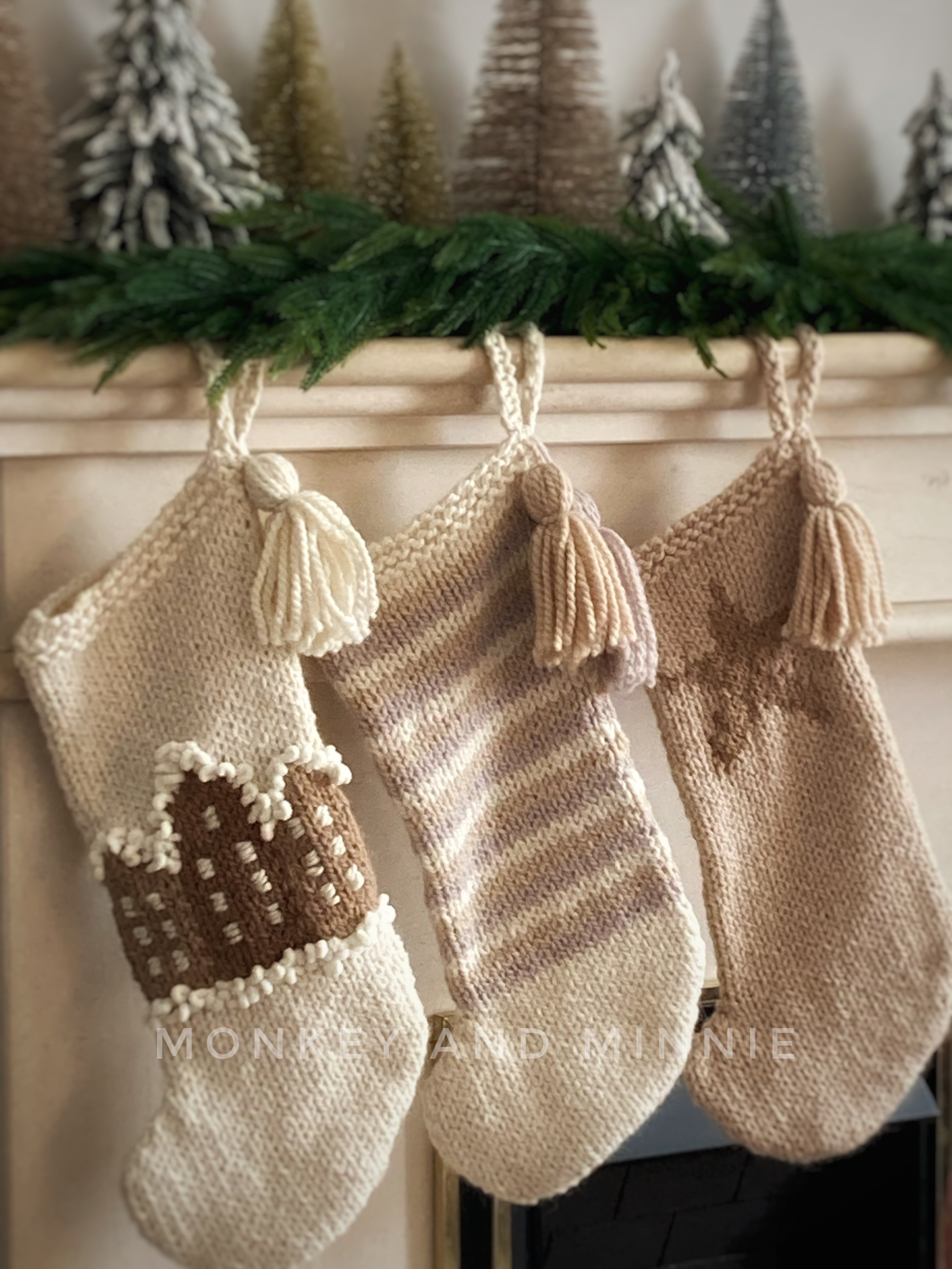 Beginner Christmas Stocking Knitting Patterns Bundle, Patterns For Working With Colour