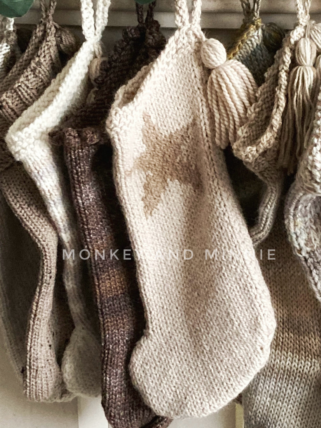 Star Christmas Stocking Knitting Pattern, Beginner Friendly Pattern Working With Colours