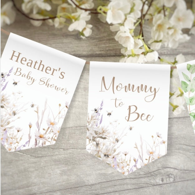 Mommy to Bee Baby Shower Banner Printable Template