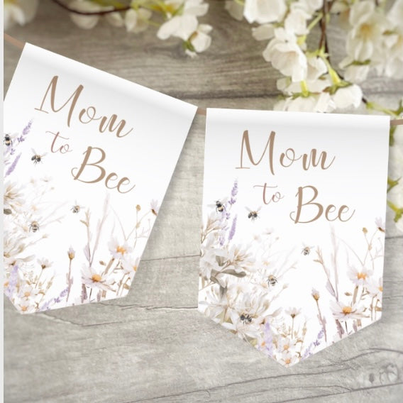 Mommy to Bee Baby Shower Banner Printable Template