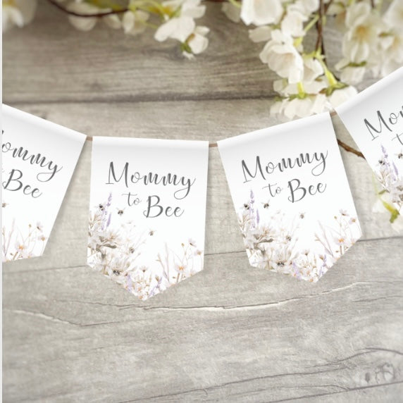 Mommy to Bee Baby Shower Banner Printable Template