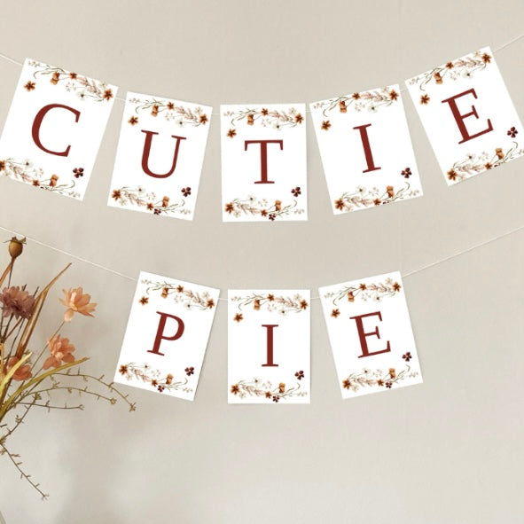 Fall Wildflowers Baby Shower Banner Printable Template