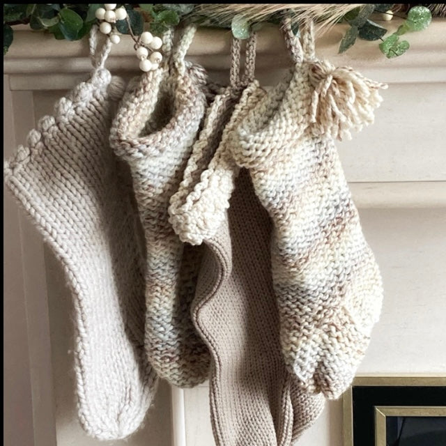 Farmhouse Christmas Stockings, Knitting Pattern Bundle