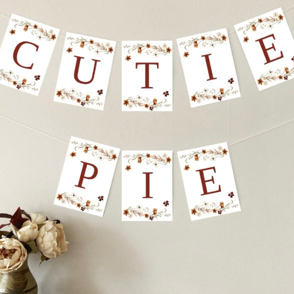 Fall Wildflowers Baby Shower Banner Printable Template