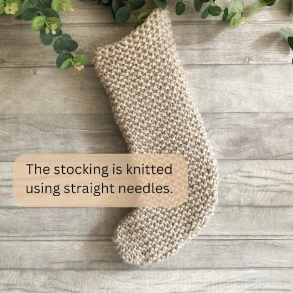 Easy Christmas Stocking Knitting Pattern for Beginners, Simple Two-Needle Project, Super Bulky Yarn Holiday Stocking Pattern