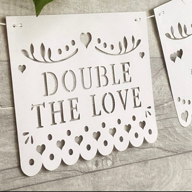Double the Love Banner SVG Cutting File