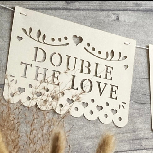 Double the Love Banner SVG Cutting File