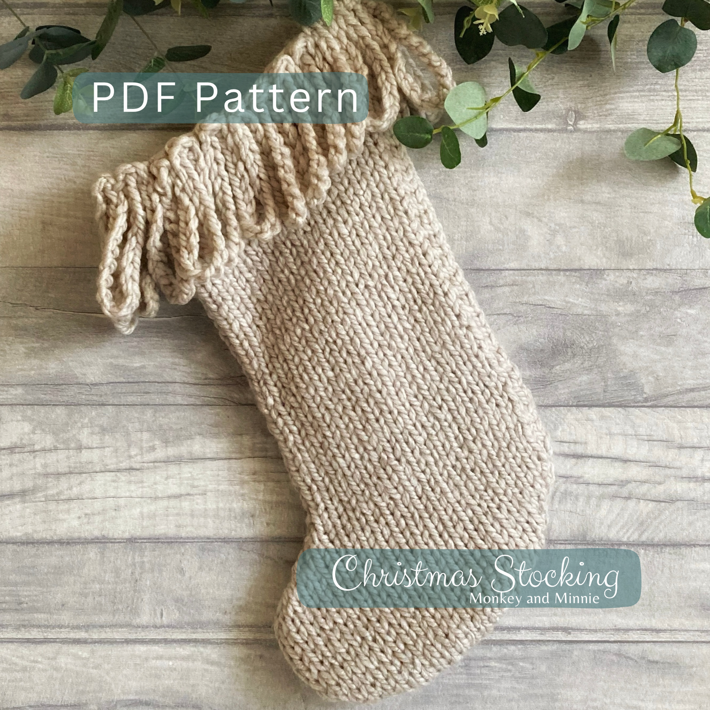 Boho Fringe Hand Knit Christmas Stocking