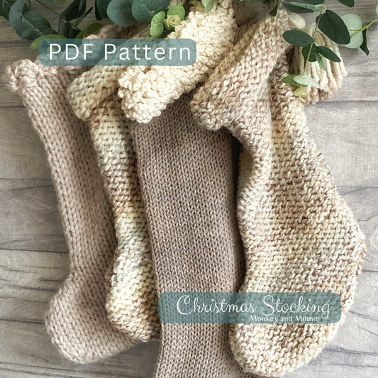 Farmhouse Christmas Stockings, Knitting Pattern Bundle