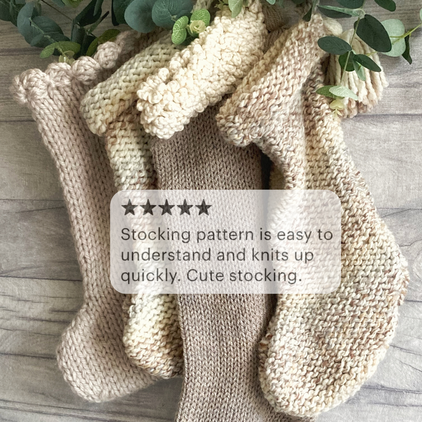 Farmhouse Christmas Stockings, Knitting Pattern Bundle