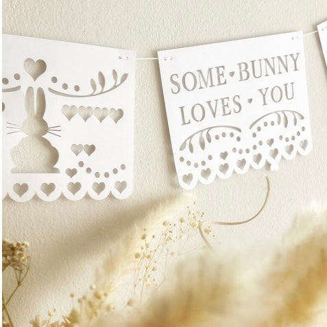 Easter Bunny Banner Digital File. Some Bunny Loves You Bunting SVG Bundle