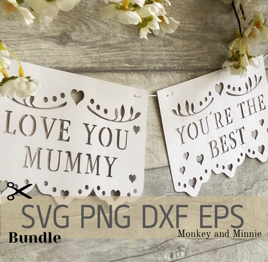 Mother’s Day Bunting Digital Download Bundle, Love You Mummy, Mum, Mom