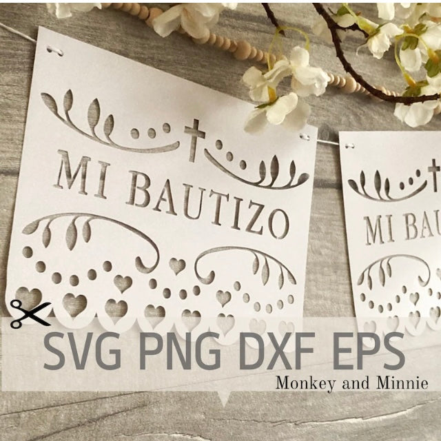 Mi Bautizo Banner Digital Cutting File