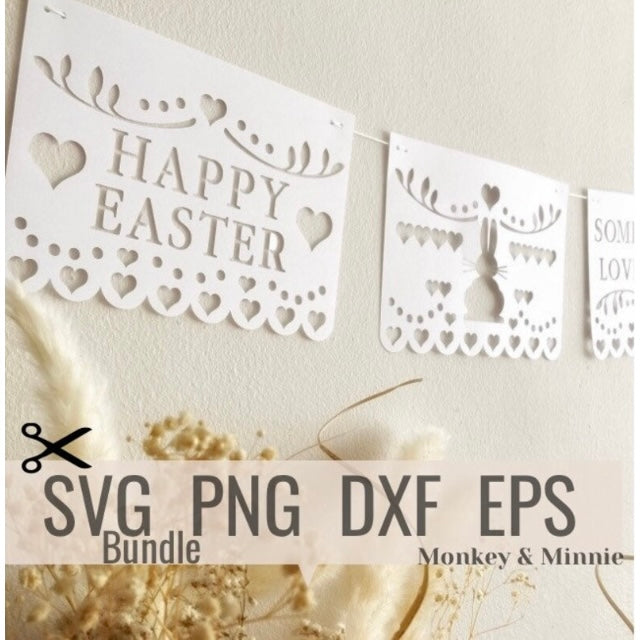 Easter Bunny Banner Digital File. Some Bunny Loves You Bunting SVG Bundle